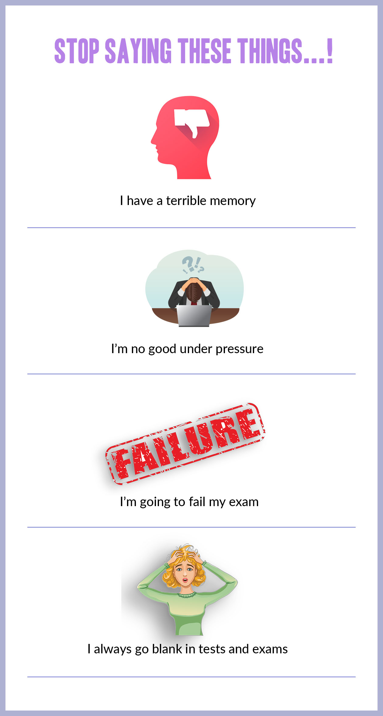 Beliefs that make exam anxiety worse