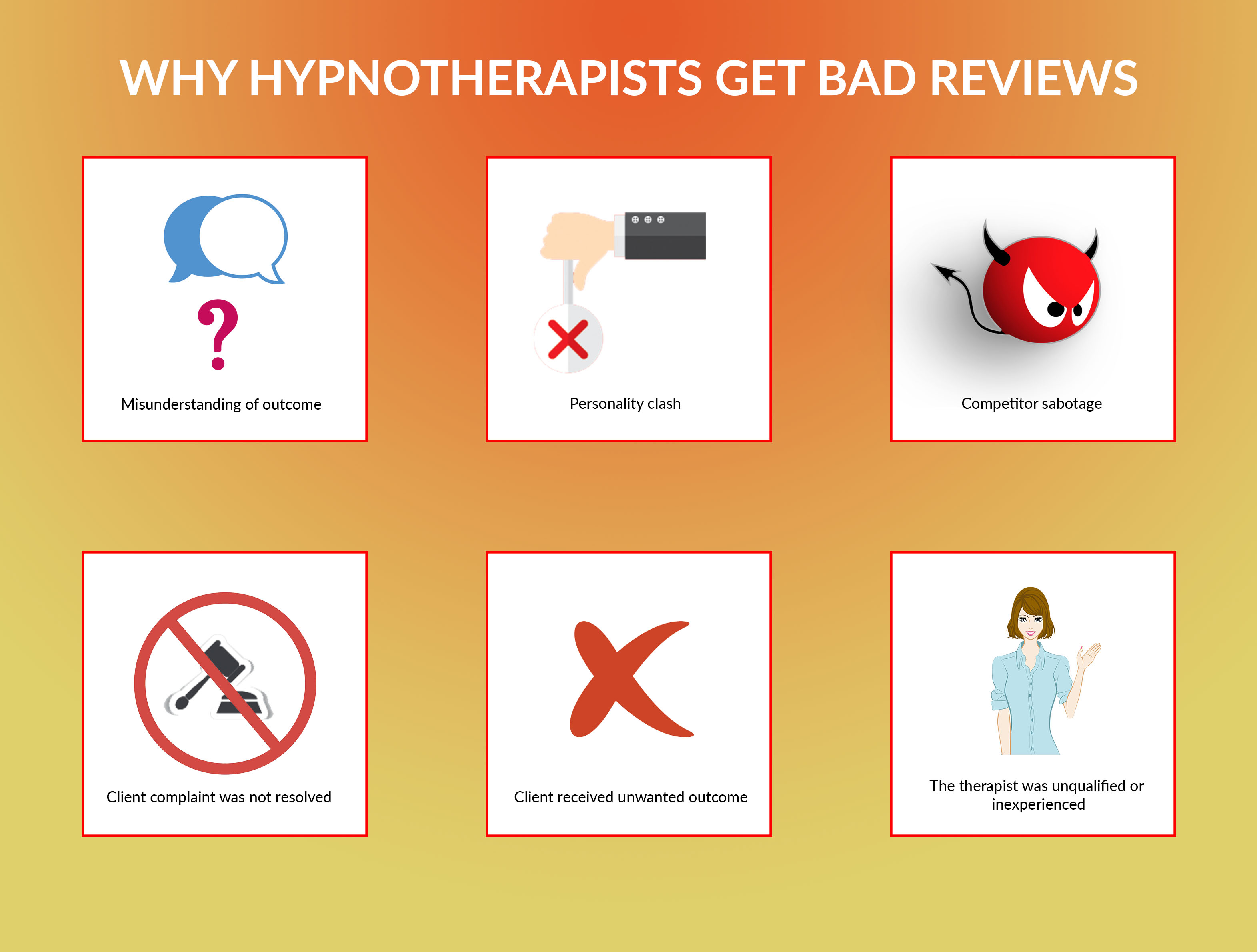 Why people give bad reviews to hypnotherapists